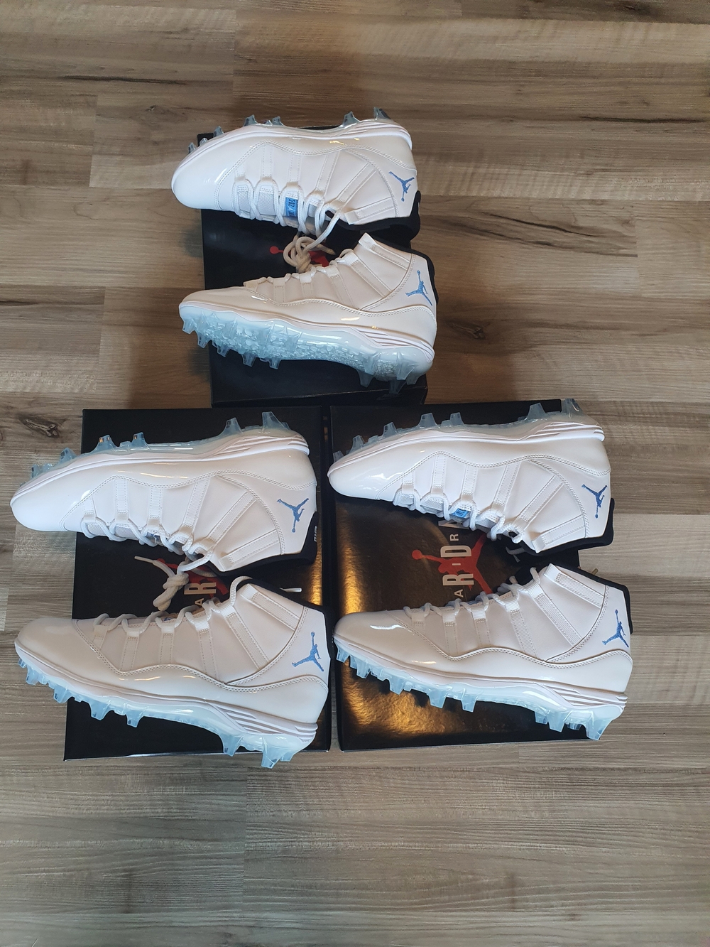 Lot Of 3 Air Jordan 11 Mid TD Football Cleats Legend Blue Mens Sz 10.5 - 9.5 - 8 - Picture 2 of 12